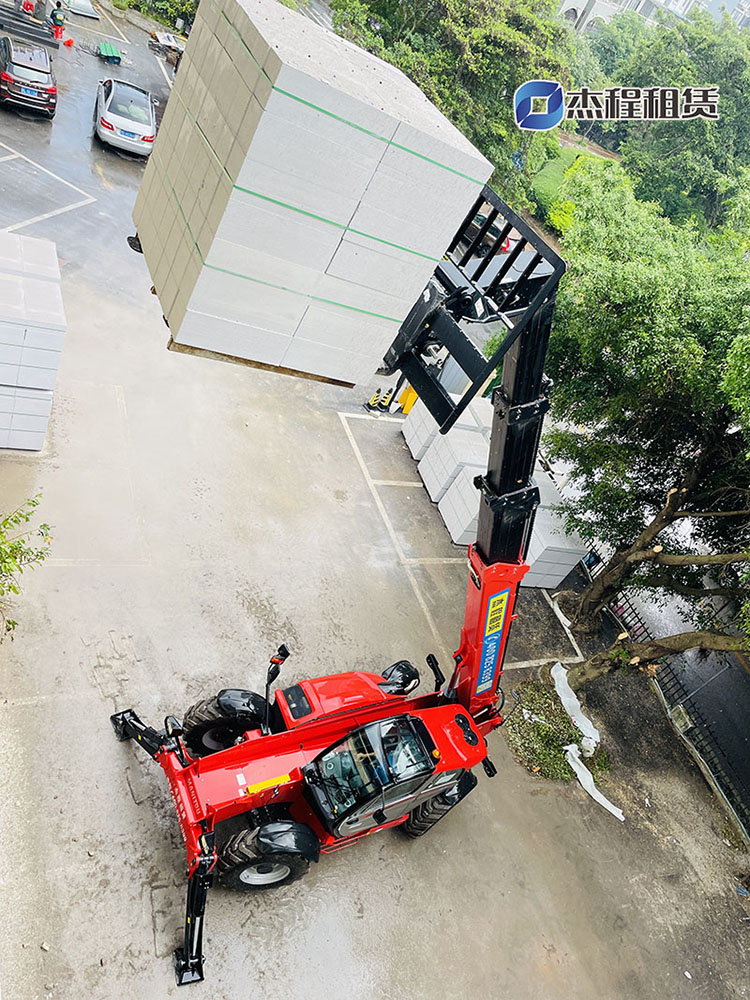 MT1840伸缩臂叉装车出租实现1.6吨加气砖高效直达三楼